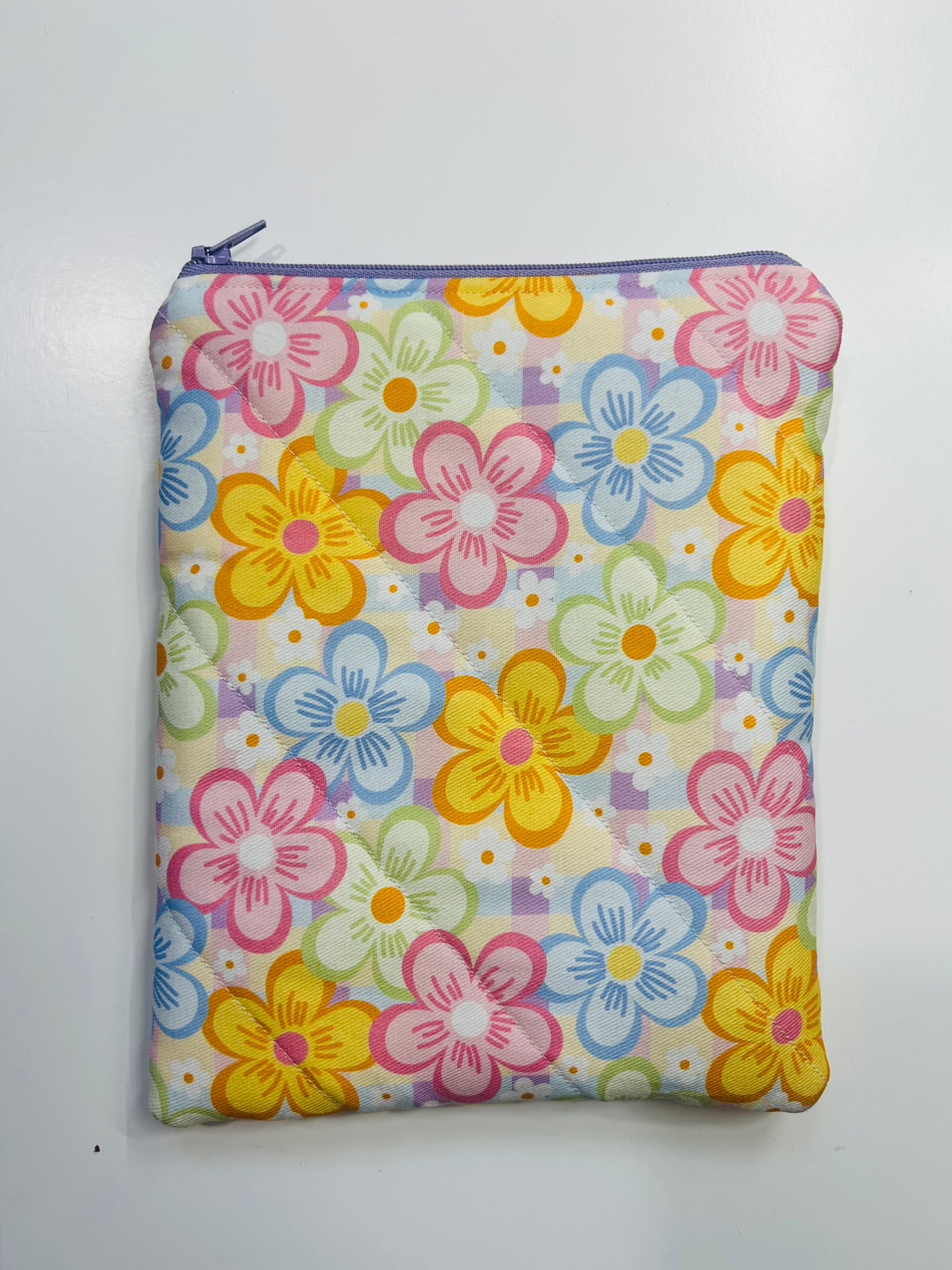 Fun Flowers | Handmade Padded E-Reader Sleeve with Zip | Kindle & Kobo Case