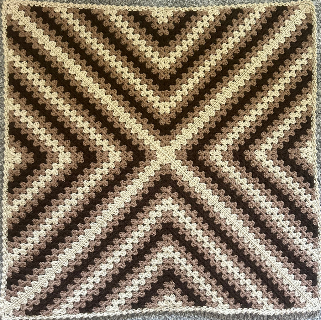 Daphne Afghan Crochet Baby Blanket - Neutral Brown
