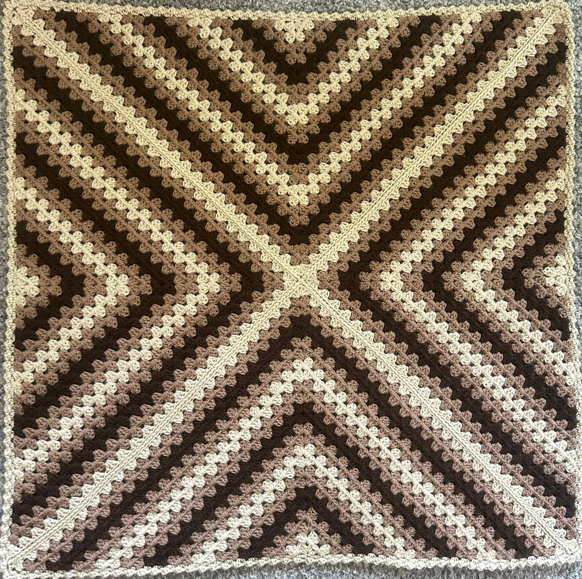 Daphne Afghan Crochet Baby Blanket - Neutral Brown