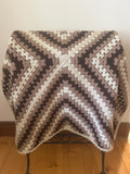 Daphne Afghan Crochet Baby Blanket - Neutral Brown