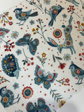 Large Butterfly and Bird| Handmade Padded E-Reader Sleeve with Zip | Kindle & Kobo Case