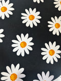 Large Black Daisy | Handmade Padded E-Reader Sleeve with Zip | Kindle & Kobo Case