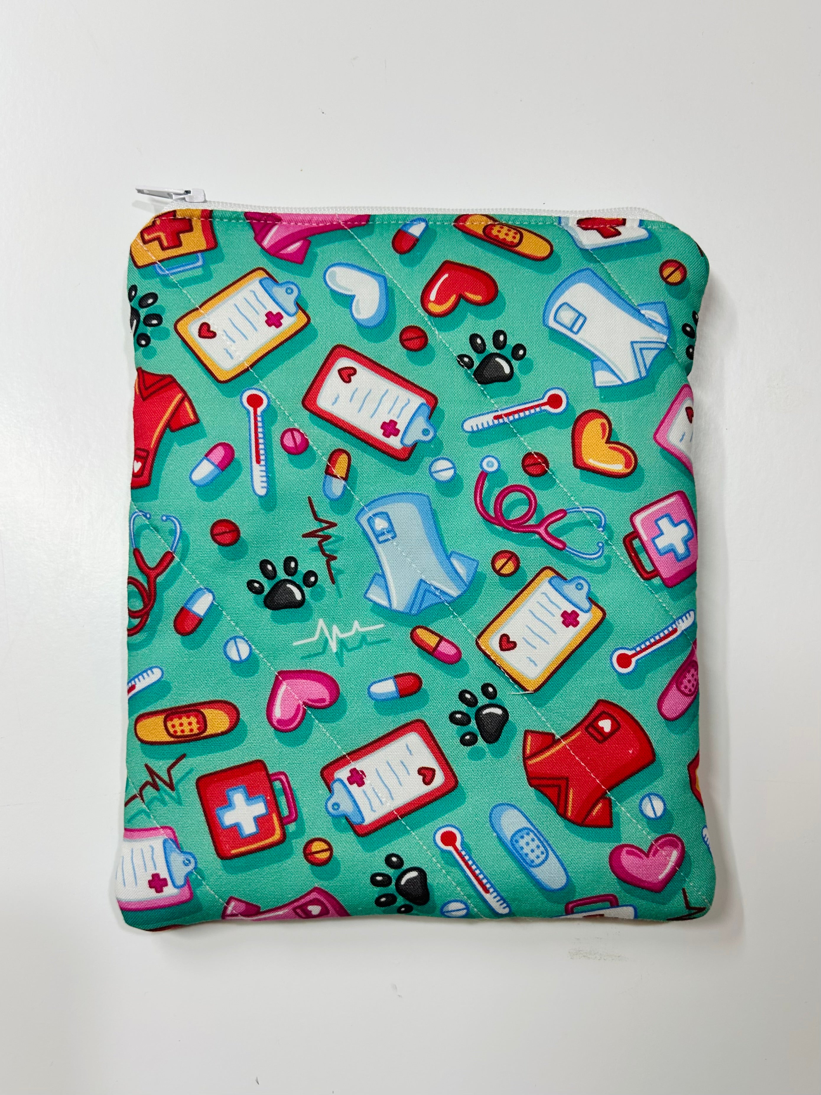 Medical | Handmade Padded E-Reader Sleeve with Zip | Kindle & Kobo Case