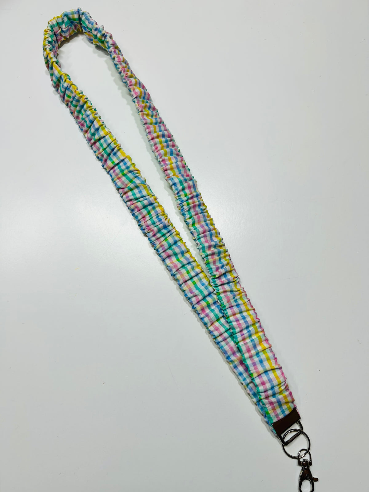 Gingham Scrunchie Lanyard/Keychain