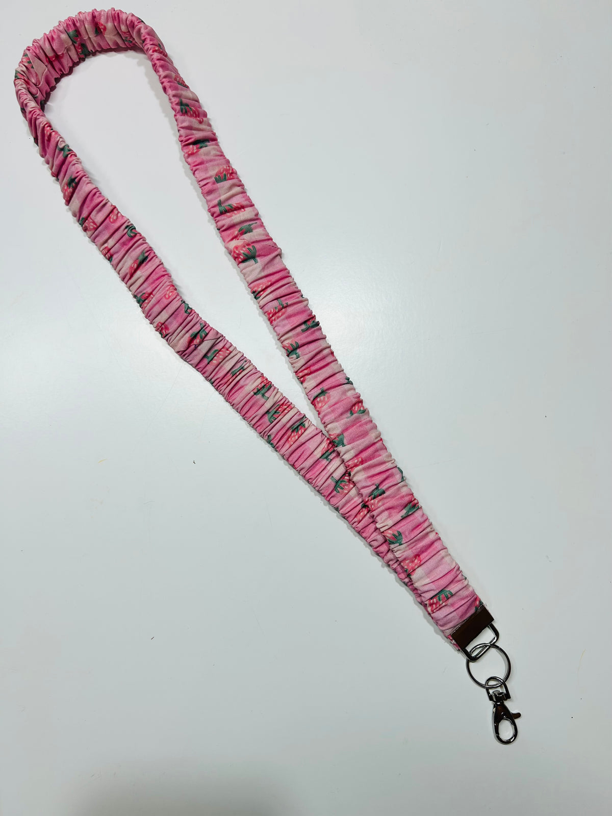 Strawberry Scrunchie Lanyard/Keychain