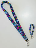 Bright Flowers Scrunchie Lanyard/Keychain