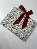 Native Floral Book/Ipad Sleeve with Dark Red Lining and Ties