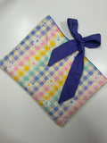 Flower Rainbow Book/Ipad Sleeve with Purple Lining and Ties