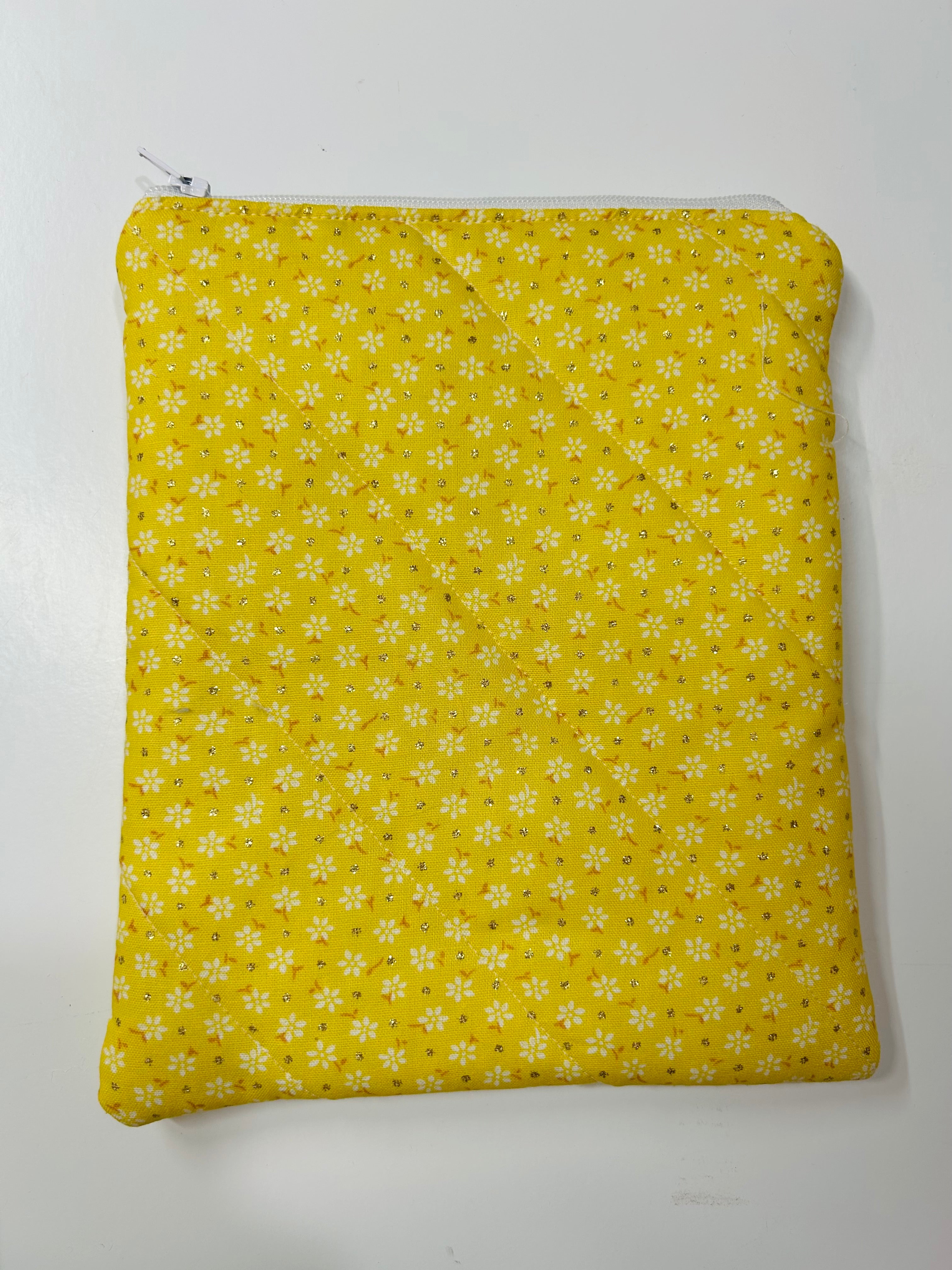 Yellow Flower | Handmade Padded E-Reader Sleeve with Zip | Kindle & Kobo Case
