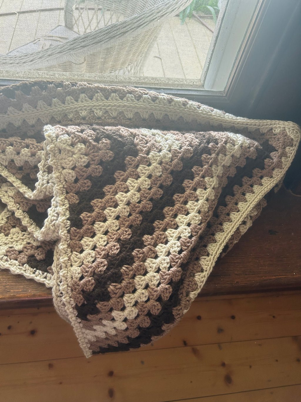 Daphne Afghan Crochet Baby Blanket - Neutral Brown