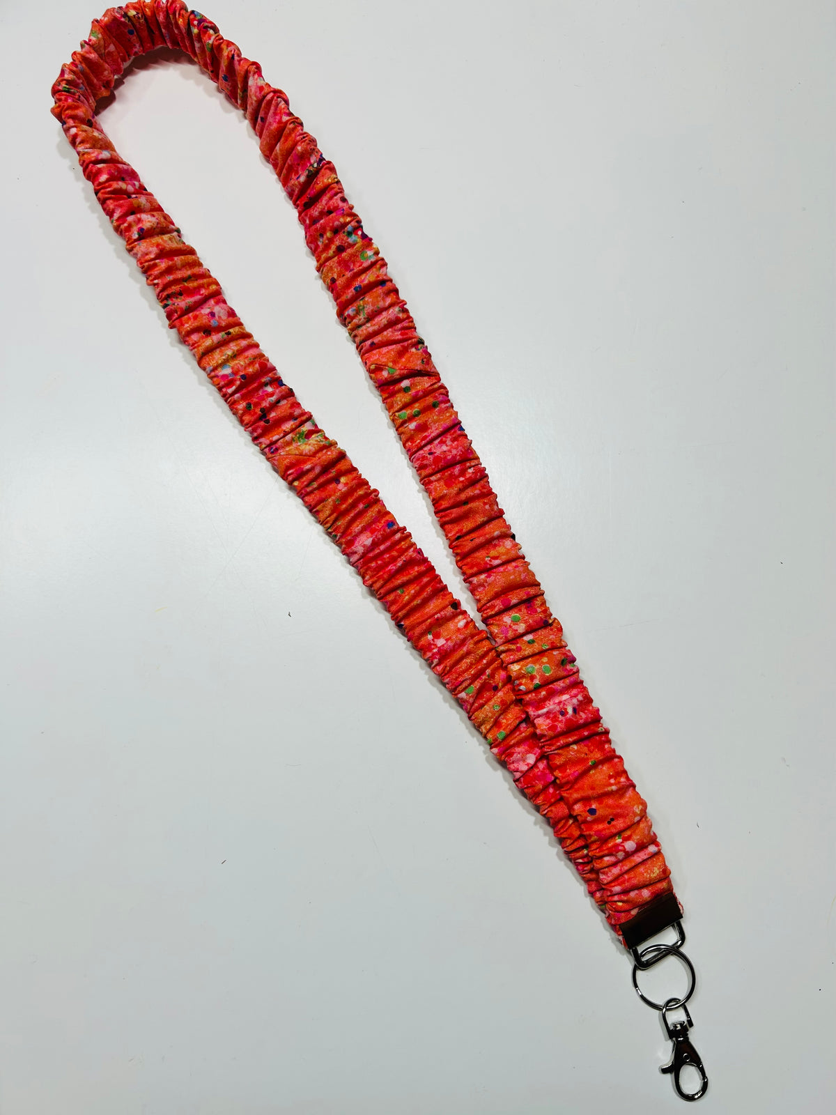 Orange Dots Scrunchie Lanyard/Keychain
