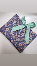 Large Purple Delight Book Sleeve with Cyan lining and ties