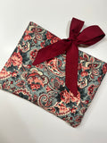 Rose Swirl Book/Ipad Sleeve with Dark Red Lining and Ties