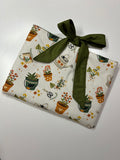 Plant Book/Ipad Sleeve with green Lining and Ties