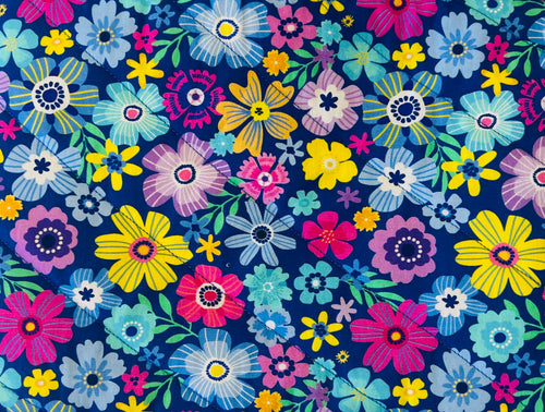 Bright Flowers Scrunchie Lanyard/Keychain