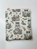 Frog and Books | Handmade Padded E-Reader Sleeve with Zip | Kindle & Kobo Case
