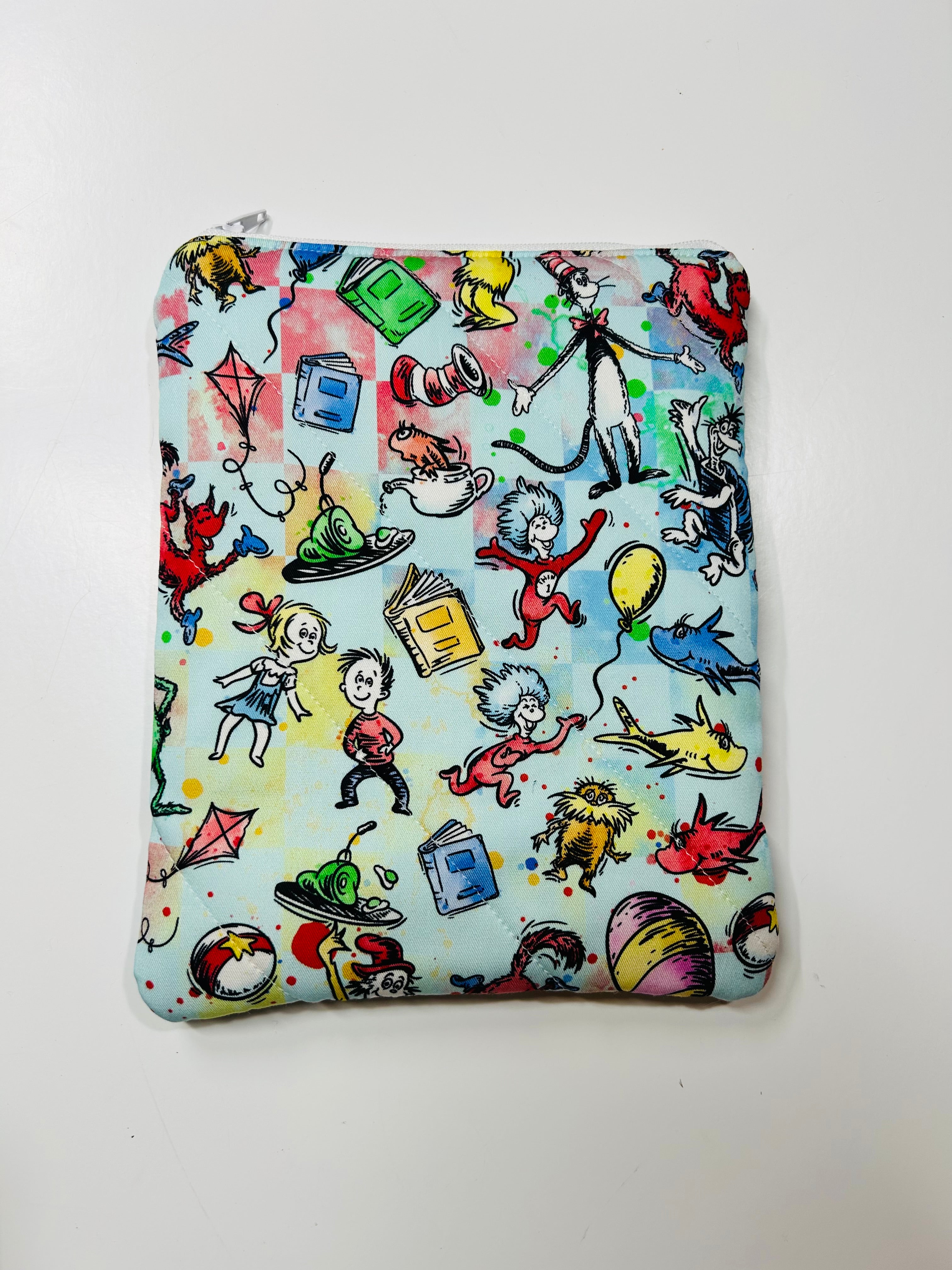 Seuss | Handmade Padded E-Reader Sleeve with Zip | Kindle & Kobo Case