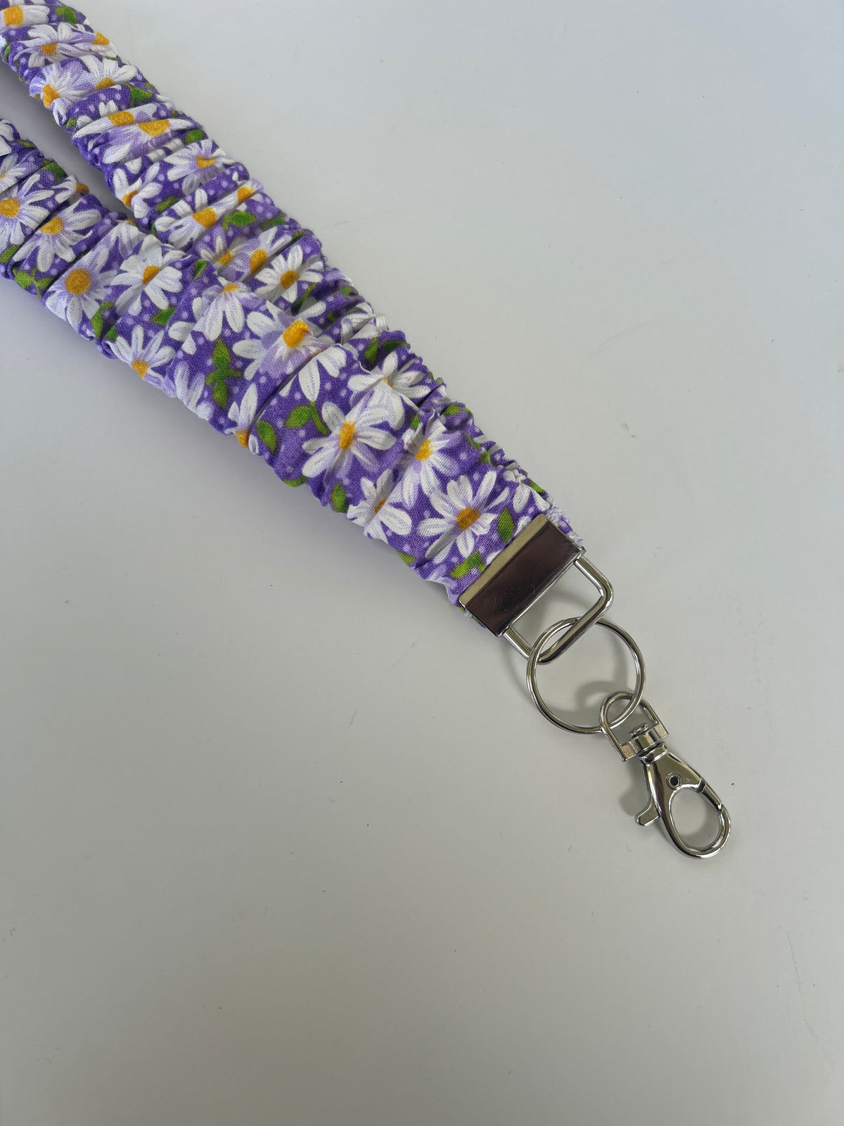 Purple Daisy Scrunchie Lanyard/Keychain