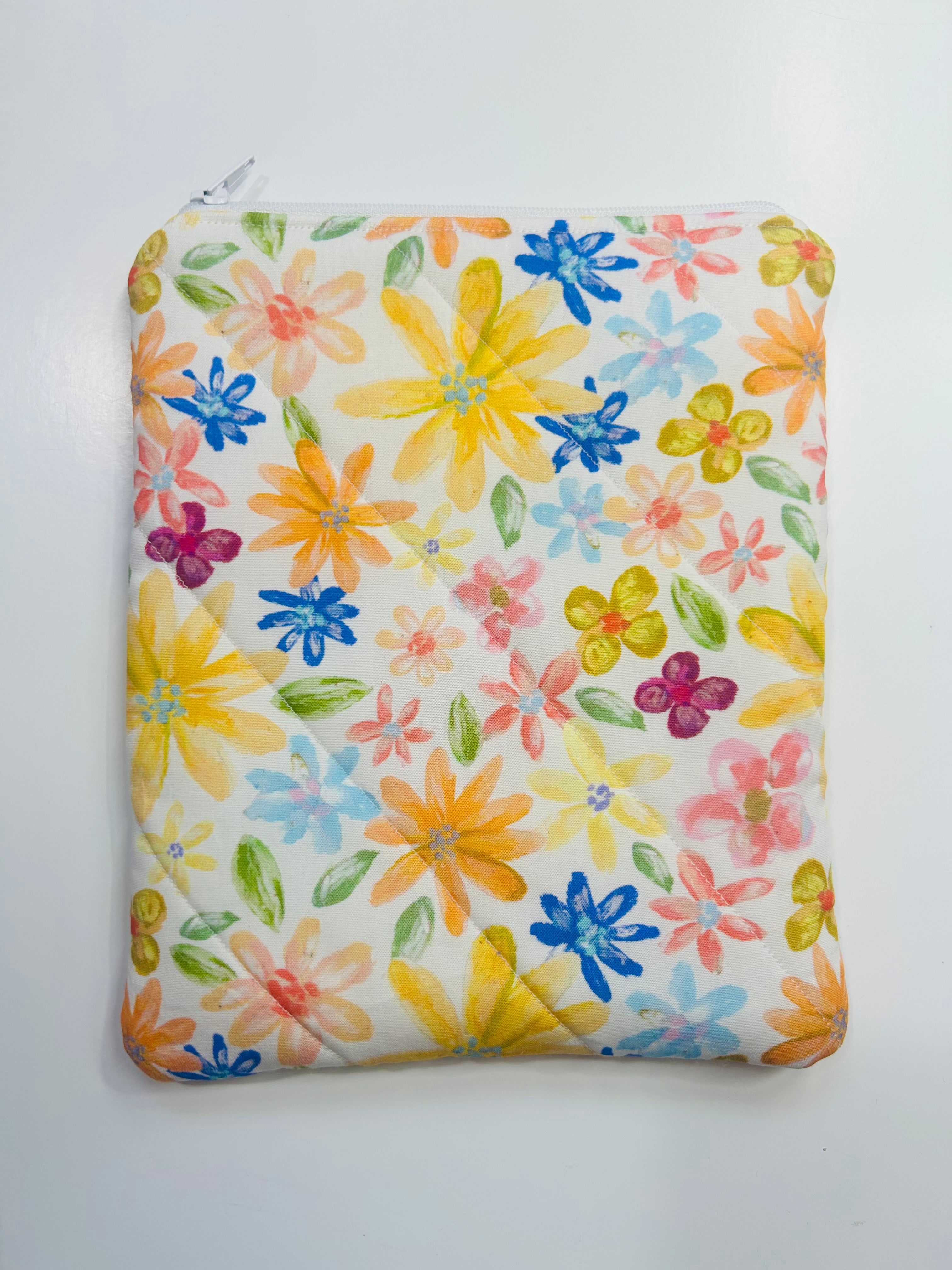 Flower Garden | Handmade Padded E-Reader Sleeve with Zip | Kindle & Kobo Case
