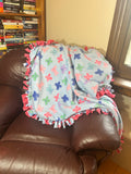 Pink Bow handmade fleece tie blanket