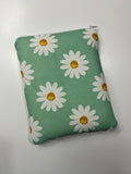 Large Teal Daisy | Handmade Padded E-Reader Sleeve with Zip | Kindle & Kobo Case