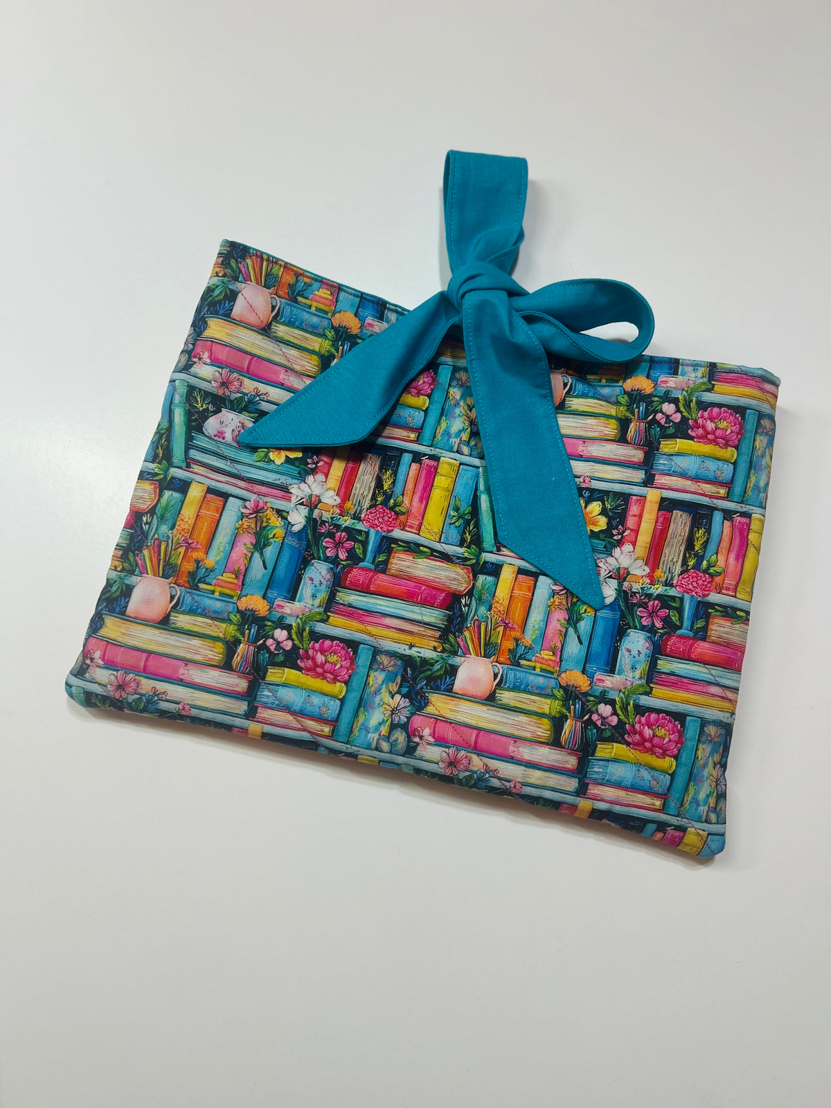 Old Books - Book/Ipad Sleeve with Teal Lining and Ties